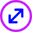 Line Arrow Diagonal Circle 1 Icon from Core Neon Set