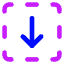 Line Arrow Down Dashed Square Icon from Core Neon Set