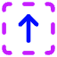 Line Arrow Up Dashed Square Icon from Core Neon Set