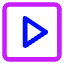 Tailless Triangle Arrow Right Square Icon from Core Neon Set