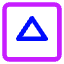 Tailless Triangle Arrow Up Square Icon from Core Neon Set