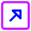 Triangle Arrow Diagonal Top Right Square Icon from Core Neon Set