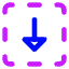 Triangle Arrow Down Dashed Square Icon from Core Neon Set