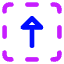 Triangle Arrow Up Dashed Square Icon from Core Neon Set