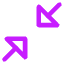 Triangle Arrow Shrink Diagonal 1 Icon from Core Neon Set