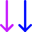 Double Line Arrow Down Icon from Core Neon Set