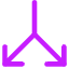Line Arrow Split Vertical Down 2 Icon from Core Neon Set