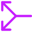 Line Arrow Split Vertical Left 2 Icon from Core Neon Set