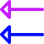 Double Triangle Arrow Left Icon from Core Neon Set