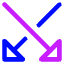 Triangle Arrow Crossover Down Icon from Core Neon Set