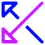 Triangle Arrow Crossover Left Icon from Core Neon Set