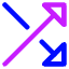 Triangle Arrow Crossover Right Icon from Core Neon Set