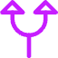 Triangle Arrow Split Up 1 Icon from Core Neon Set