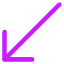 Diagonal Line Arrow Bottom Left Icon from Core Neon Set