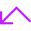 Line Arrow Bounce Down Left Icon from Core Neon Set