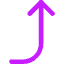 Line Arrow Curve Right Up Icon from Core Neon Set