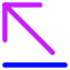 Line Arrow Diagonal Top Left Icon from Core Neon Set