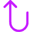 Line Arrow Turn Up Left Icon from Core Neon Set