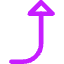 Triangle Arrow Curve Right Up Icon from Core Neon Set