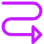 Triangle Arrow Curvy Right Down Icon from Core Neon Set