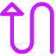 Triangle Arrow Curvy Up Left Icon from Core Neon Set