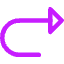 Triangle Arrow Turn Forward Icon from Core Neon Set