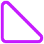 Tailless Triangle Arrow Bottom Left Icon from Core Neon Set