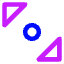 Tailless Triangle Arrow Diagonal Scroll 2 Icon from Core Neon Set