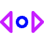 Tailless Triangle Arrow Horizontal Scroll Icon from Core Neon Set