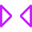 Tailless Triangle Arrow Shrink Horizontal 1 Icon from Core Neon Set