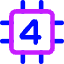 Computer Chip Four Core Icon from Core Neon Set