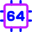 Computer Chip Sixty Four Core Icon from Core Neon Set