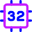 Computer Chip Thirty Two Core Icon from Core Neon Set