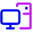 Computer Pc Desktop Icon from Core Neon Set