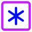 Asterisk Square 1 Icon from Core Neon Set