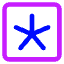 Asterisk Square 3 Icon from Core Neon Set