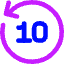 Button Go Backward 10 Icon from Core Neon Set