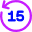 Button Go Backward 15 Icon from Core Neon Set