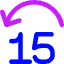 Button Jump Backward 15 Icon from Core Neon Set