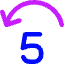 Button Jump Backward 5 Icon from Core Neon Set