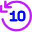 Button Skip Backward 10 Icon from Core Neon Set