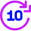 Button Skip Forward 10 Icon from Core Neon Set