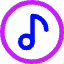 Music Note Circle Icon from Core Neon Set