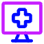 Online Medical Service Monitor Icon from Core Neon Set