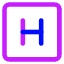 Hospital Sign Square Icon from Core Neon Set