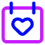 Calendar Heart Icon from Core Neon Set