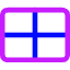 Rectangle Split Quarters Icon from Core Neon Set