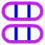 Dashboard Horizontal Pills Thirds Icon from Core Neon Set