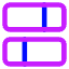 Dashboard Horizontal Rectangle Split 1 Icon from Core Neon Set
