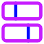 Dashboard Horizontal Rectangle Split 2 Icon from Core Neon Set